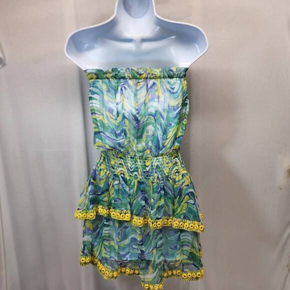 Ramy Brook Mick Dress Women’s Size M Strapless Tiered Floral Print NWT - Picture 6 of 11